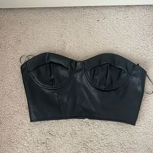 faux leather bustier top
